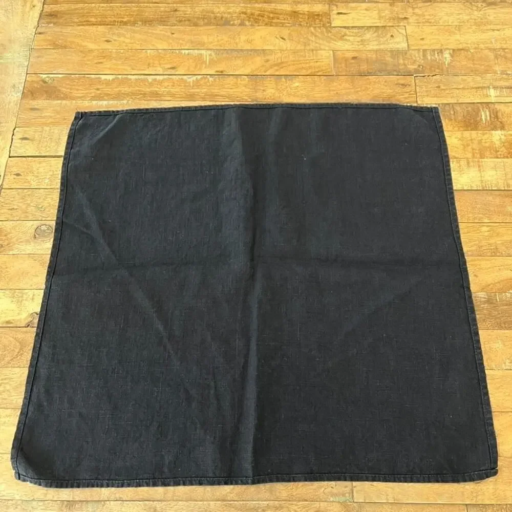 Black Linen Napkins Set of 4 19